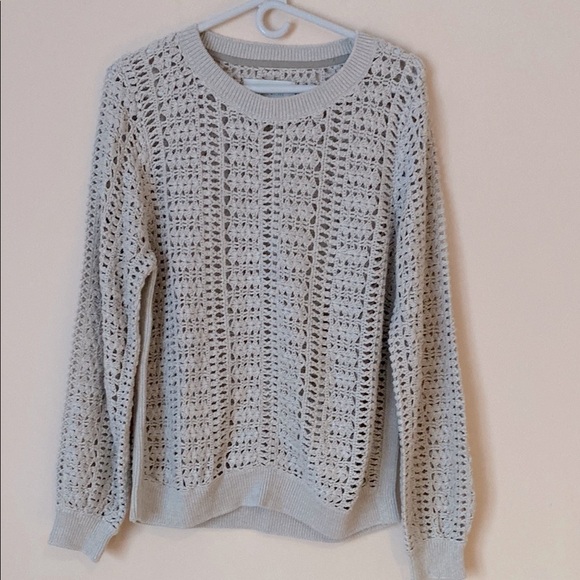 Brochu Walker light gray open knit crewneck sweater large - Picture 1 of 6